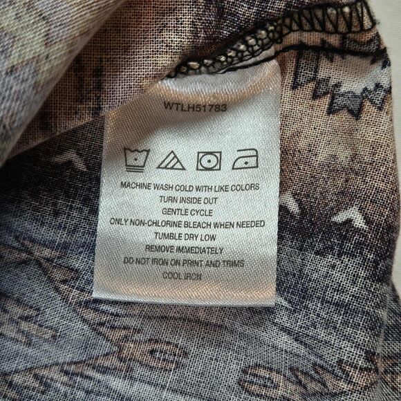 Vintage Womens Wrangler Western Shirt  Diamond Shape Pearl Snap Long Sleeve Larg - Picture 10 of 10